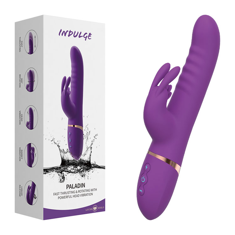 Vibrador de conejo giratorio de empuje